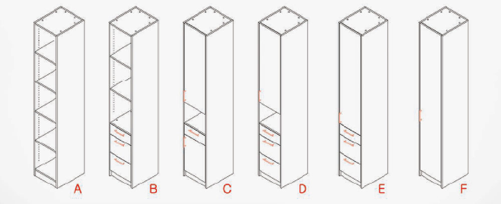 SmartBed Cupboard Diagram Grey